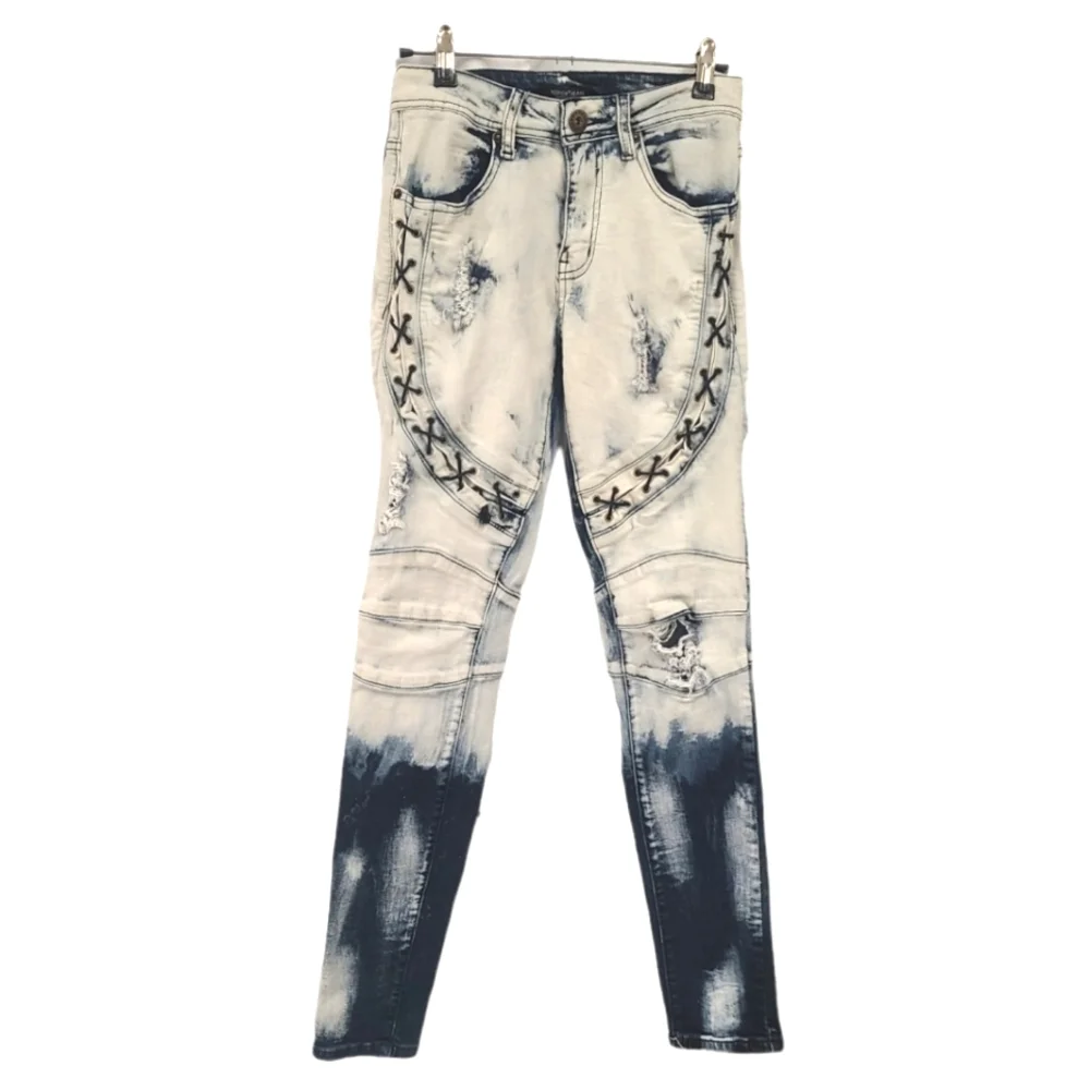 Y2K Women's Redfox Acid Wash Distressed Skinny Jeans Size 3 - Picture 2 of 5